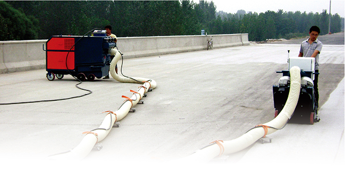 沃爾華路面拋丸機施工現場